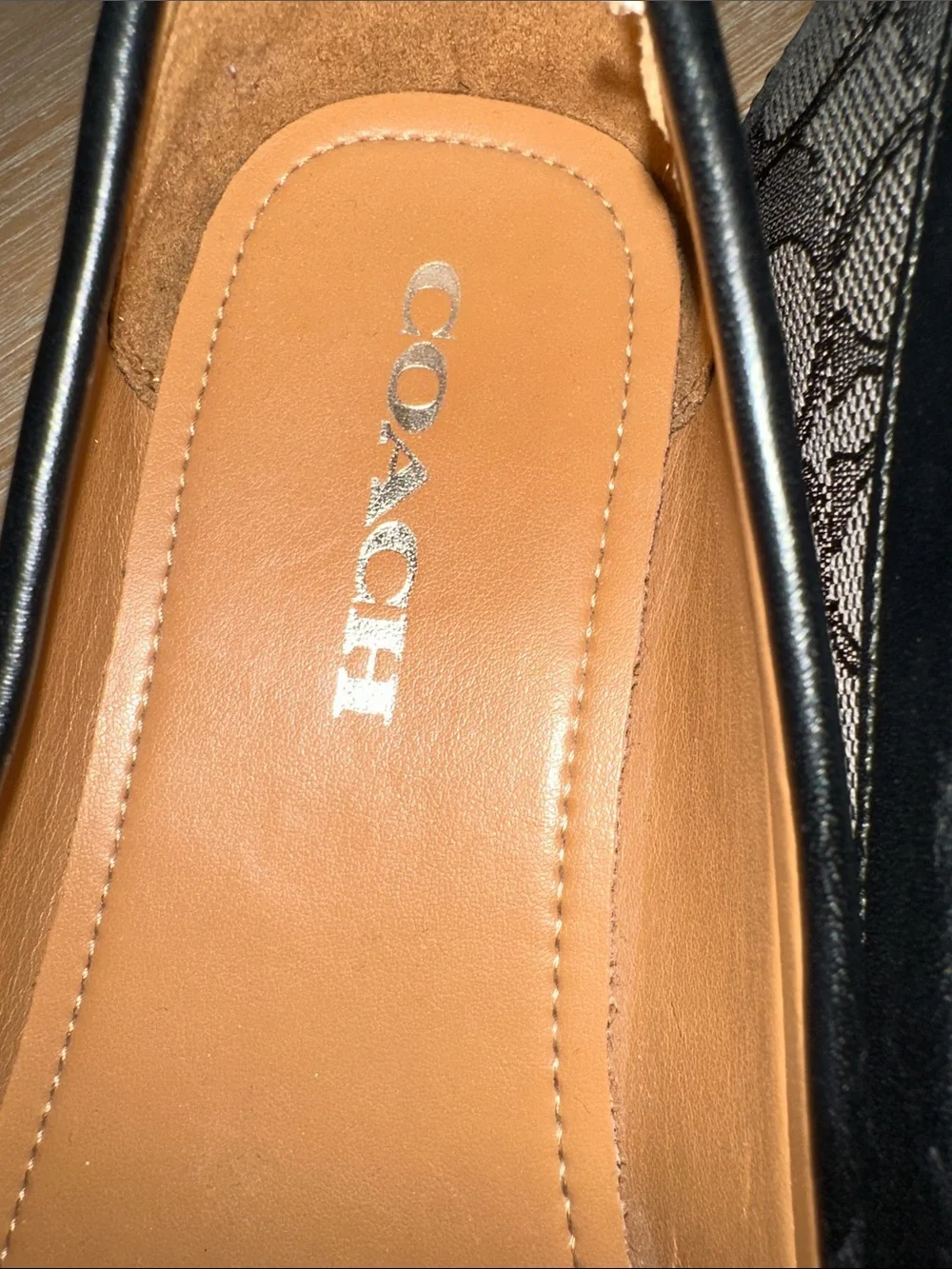 Coach Black Signature Canvas & Patent Loafers